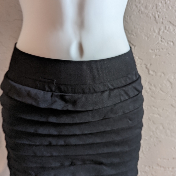 Tight Black Ruffled Mini Skirt Size Small. - Picture 2 of 4